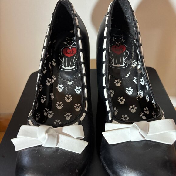 Tuk black and white high heeled shoes Size 6 - Picture 5 of 5